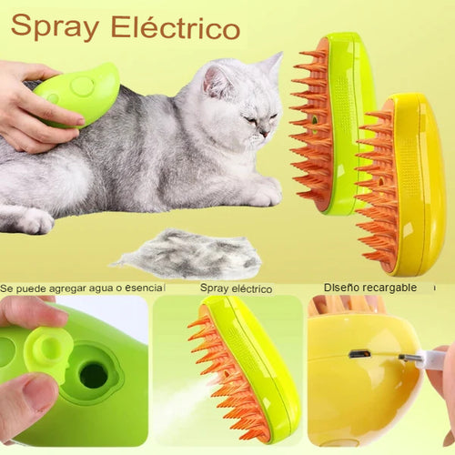 CEPILLO A VAPOR 3 EN 1 PARA MASCOTAS😻