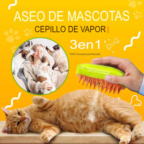 CEPILLO A VAPOR 3 EN 1 PARA MASCOTAS😻