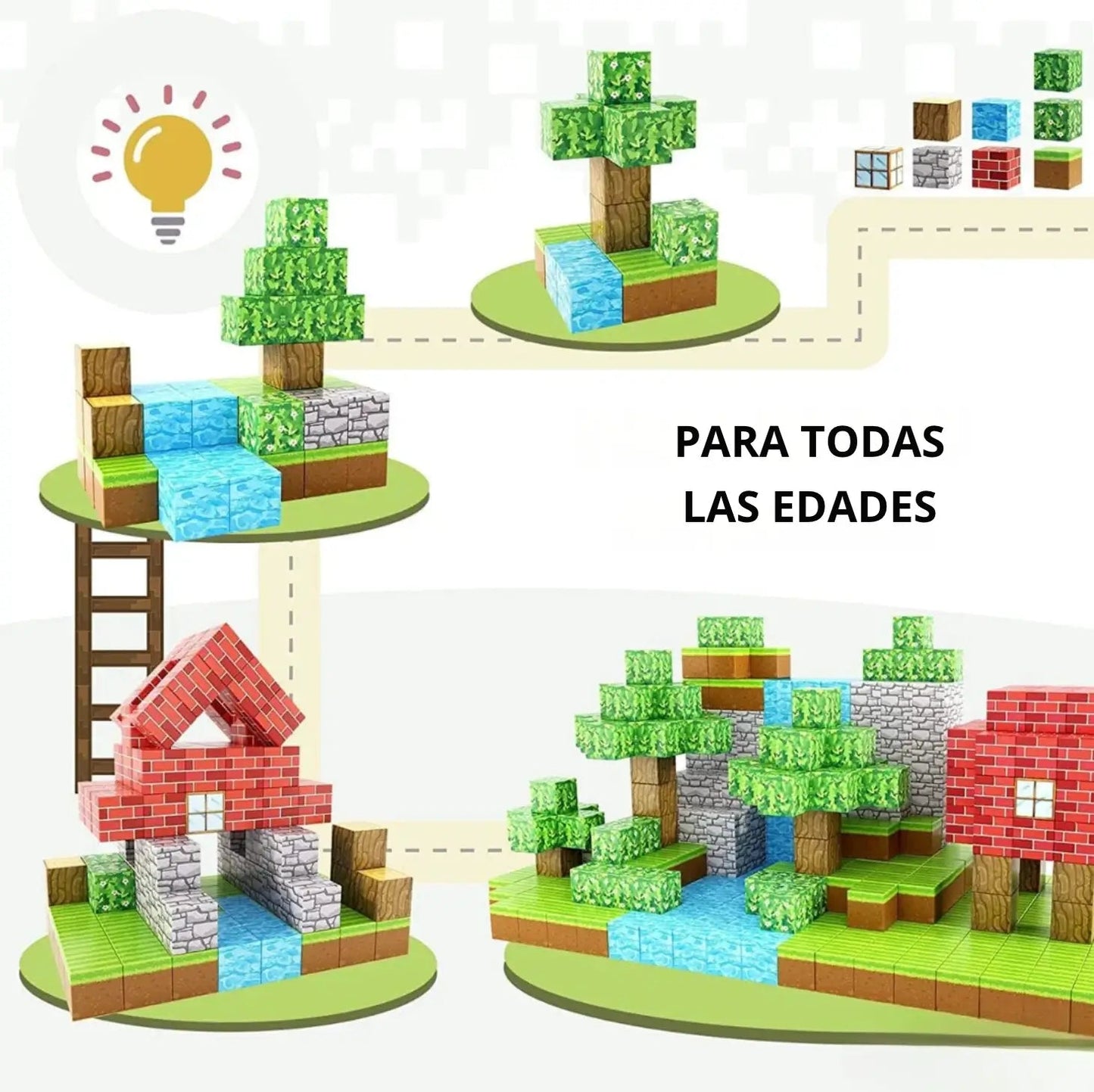 CUBOS MAGNETICOS  DE CONSTRUCCION 54PCS