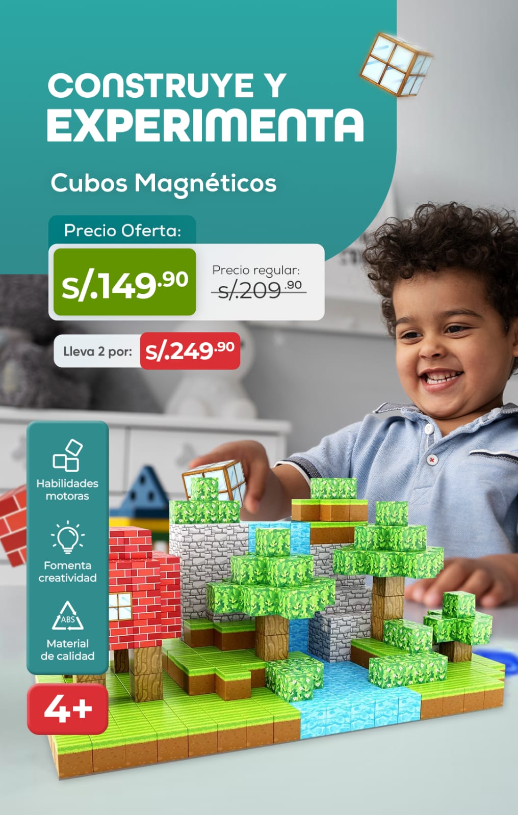 CUBOS MAGNETICOS DE CONSTRUCCION 54 PIEZAS