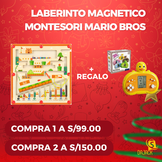 ✨ Laberinto Magnetico  Mario Bros! 🎮🍄🌈 + 🎁Consola Tetris 🎁